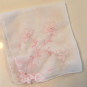 Women’s vintage pink and white handkerchief